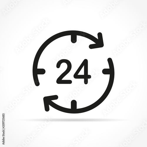 twenty four hours icon concept