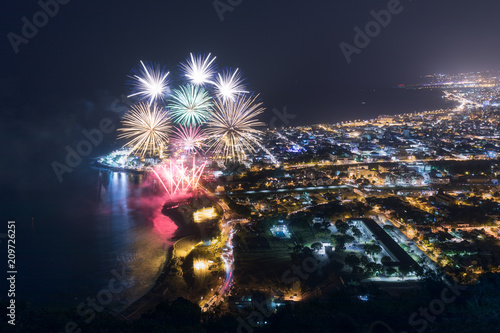 Fotografie Fireworks over Saint Denis in Reunion Island