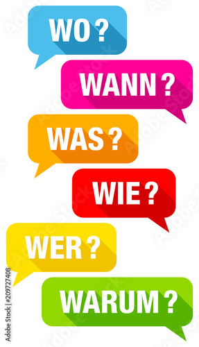 Sprechblasen Fragen Flat