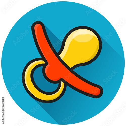 pacifier circle blue icon concept