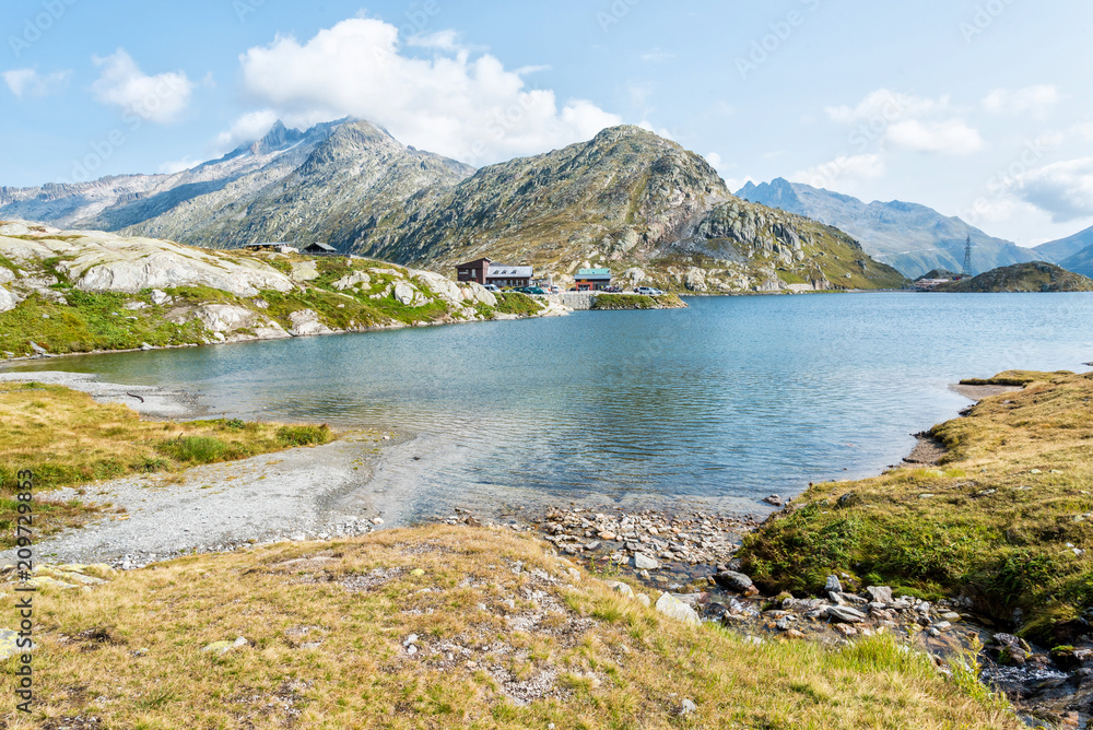 Fototapeta premium Totensee along the Grimselpass in the canton of Valais, Switzerland