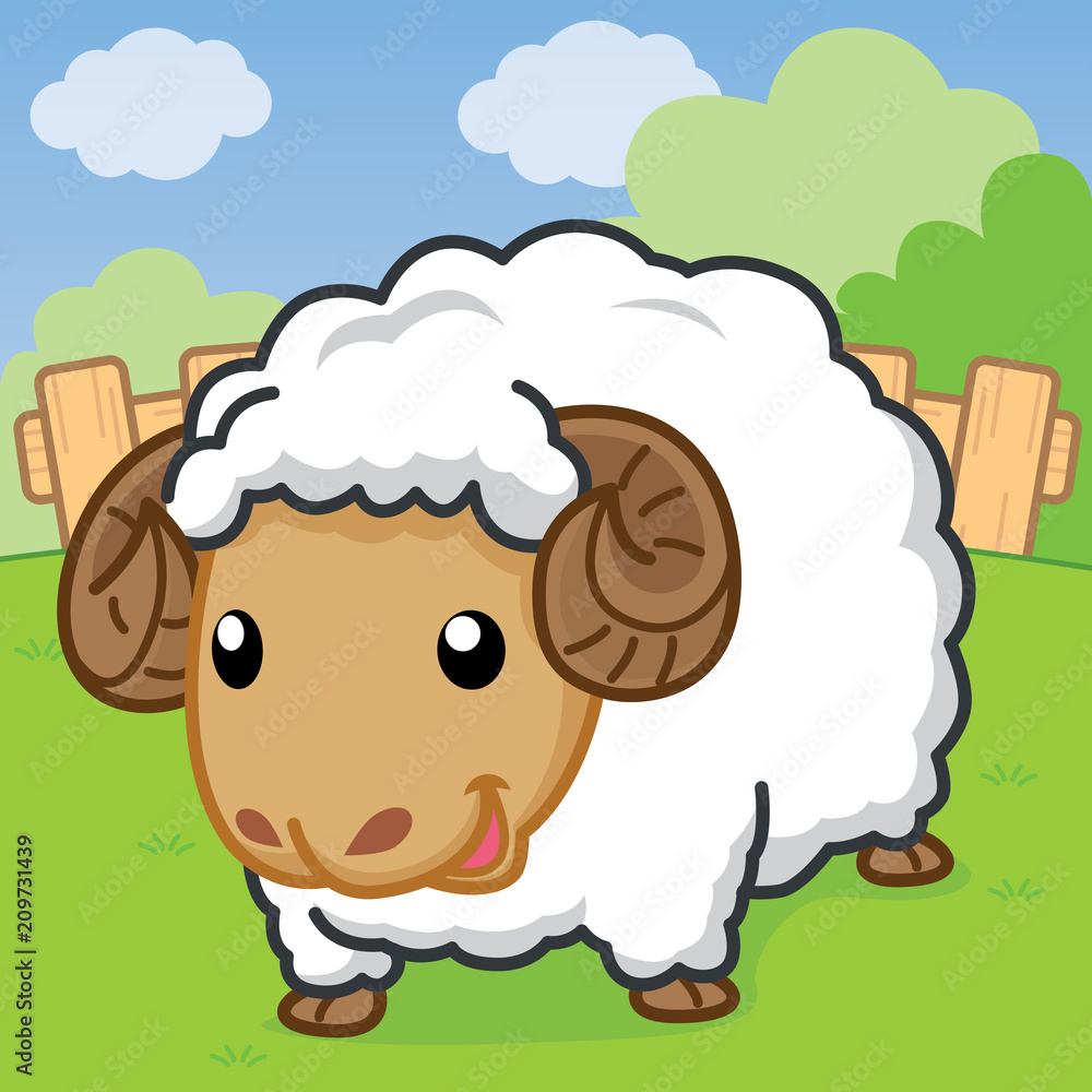 Obraz premium sheep cartoon, cute cartoon, cute vector