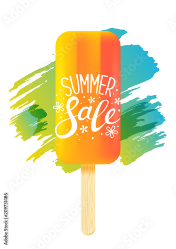 Summer sale message on sweet ice cream