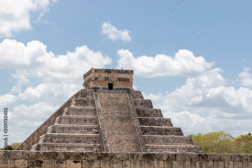El Castillo pyramid , Chichen Itza, one of the seven New Wonders of the World on the Unesco list	
