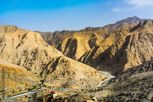Stunning desert mountain scenery of Jabal Jais in the UAE