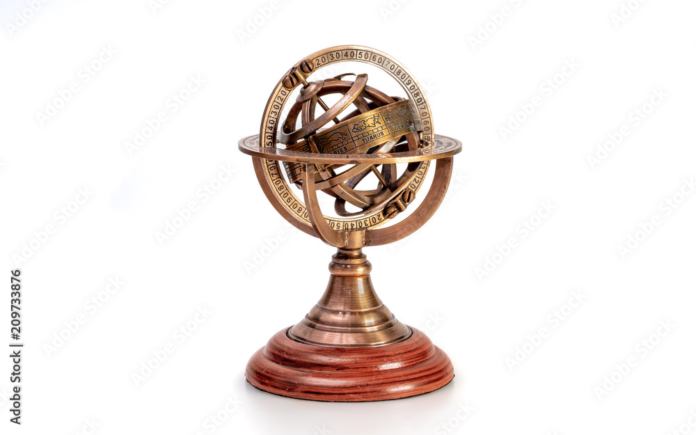 Armillary Zodiac Sign On White Background Armillary Zodiac Sign On White Background