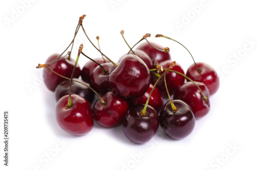 Cherries sweet fruit on white background isolation