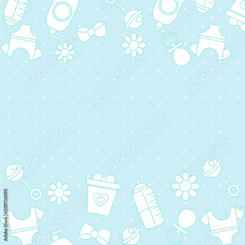 Border Frame background with baby care symbols