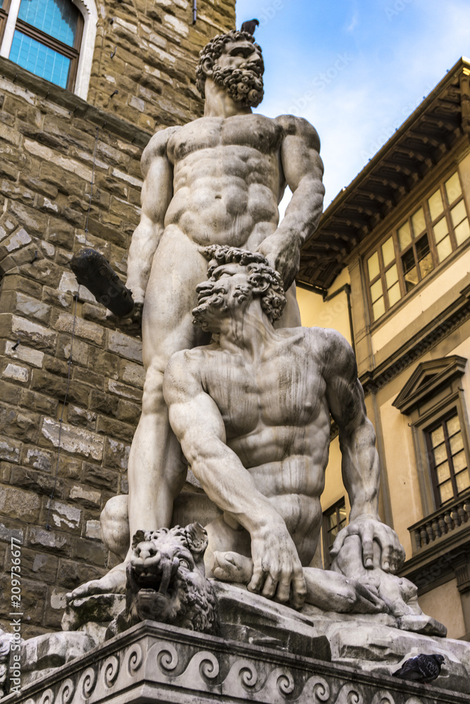 Statue Hercules and Cacus at Piazza del Signoria in Florence