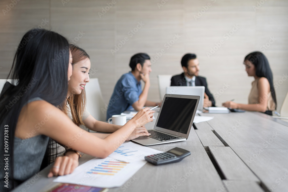 Businessmen were having discussing about their work. Business Corporation Organization Teamwork Concept. Setup studio shooting. Businessmen were having discussing about their work. Business Corporation Organization Teamwork Concept. Setup studio shooting.