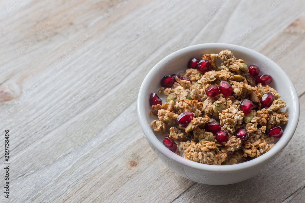 Granola Bowl with Pomegranate Seeds Granola Bowl with Pomegranate Seeds