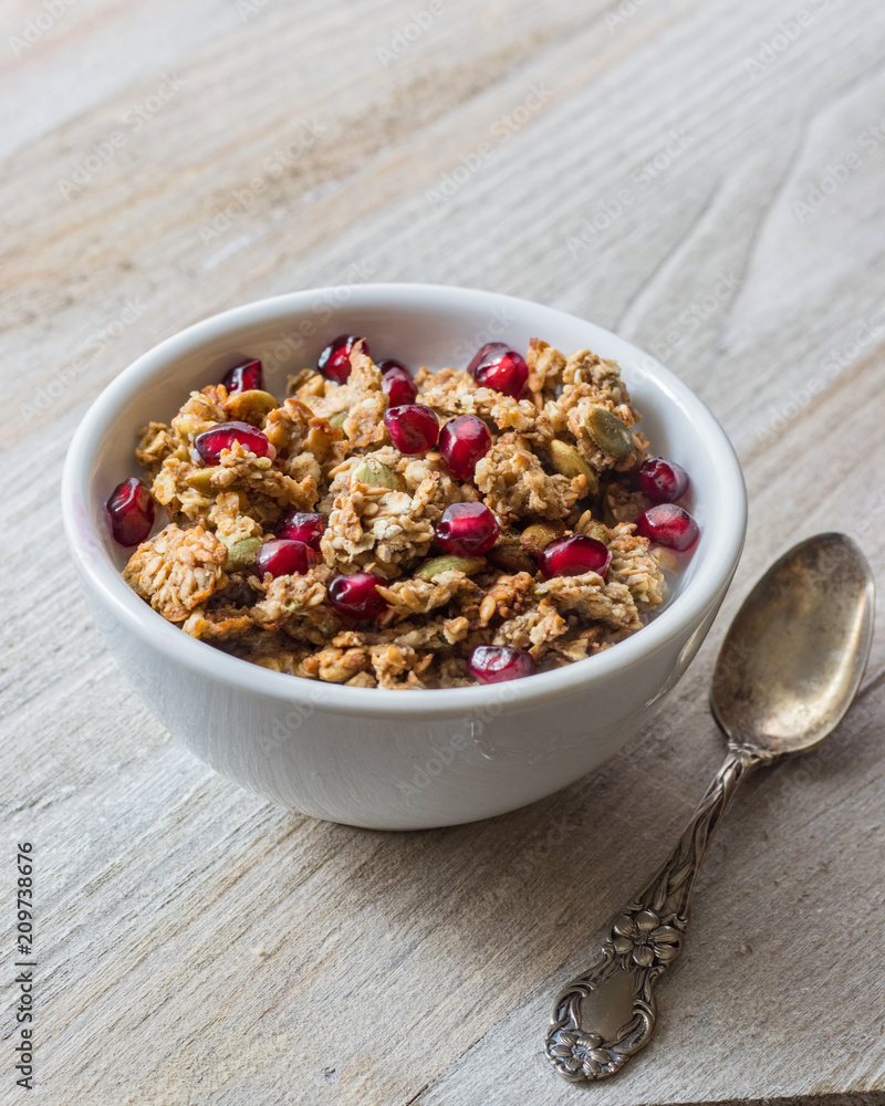 Granola Bowl with Pomegranate Seeds Granola Bowl with Pomegranate Seeds