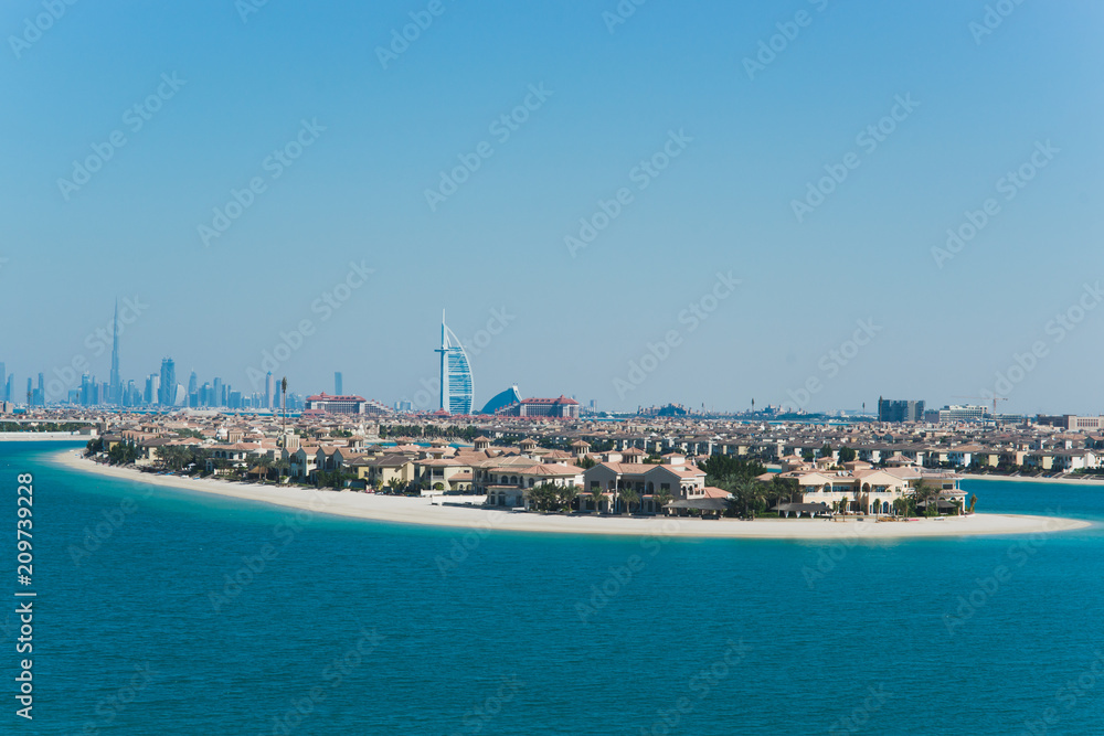 Hotel in Dubai and blue sea