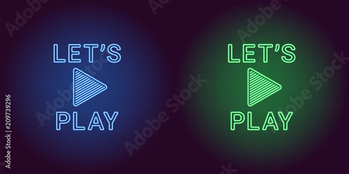 Neon icon of Blue and Green Lets Play