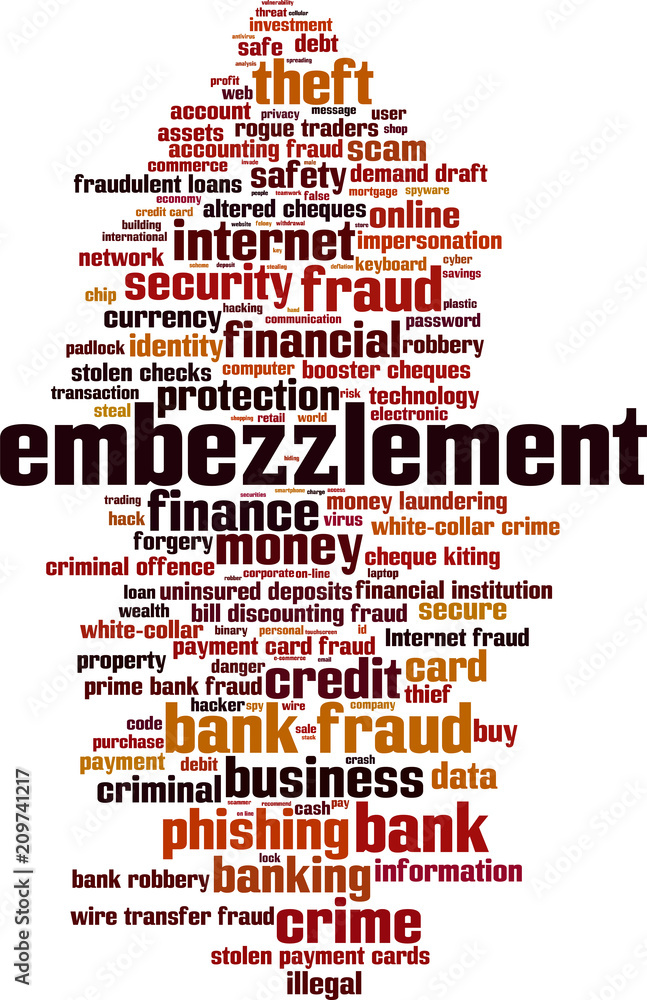 Obraz premium Embezzlement word cloud
