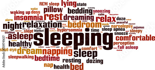 Sleeping word cloud
