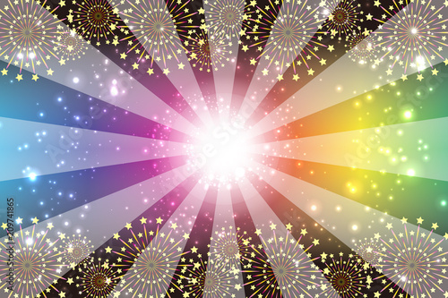 #Background #wallpaper #Vector #Illustration #design #free #free_size #charge_free #colorful #color rainbow,show business,entertainment,party,image  背景素材壁紙,打ち上げ花火,スターマイン,爆発,夏祭り,スターダスト,天の川,キラキラ,光,イメージ