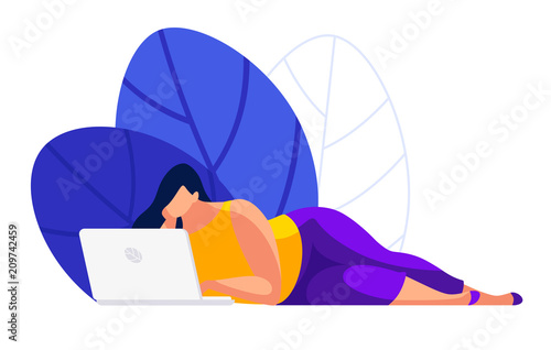 Internet user in a flat style.