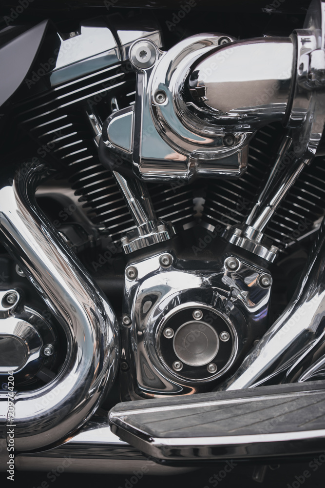 motorcycle engine closeup