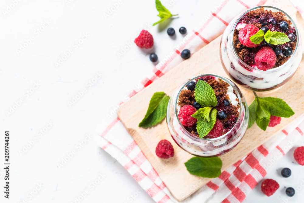 Layered dessert in a jar. Layered dessert in a jar.