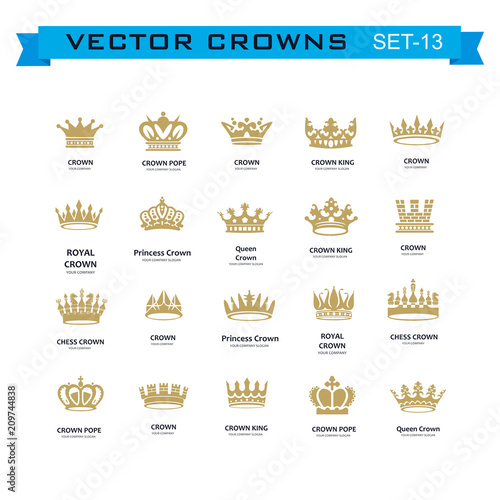 King and queen crowns symbols 