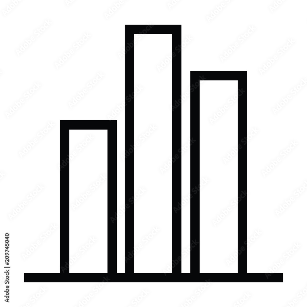 graph icon with outline style graph icon with outline style