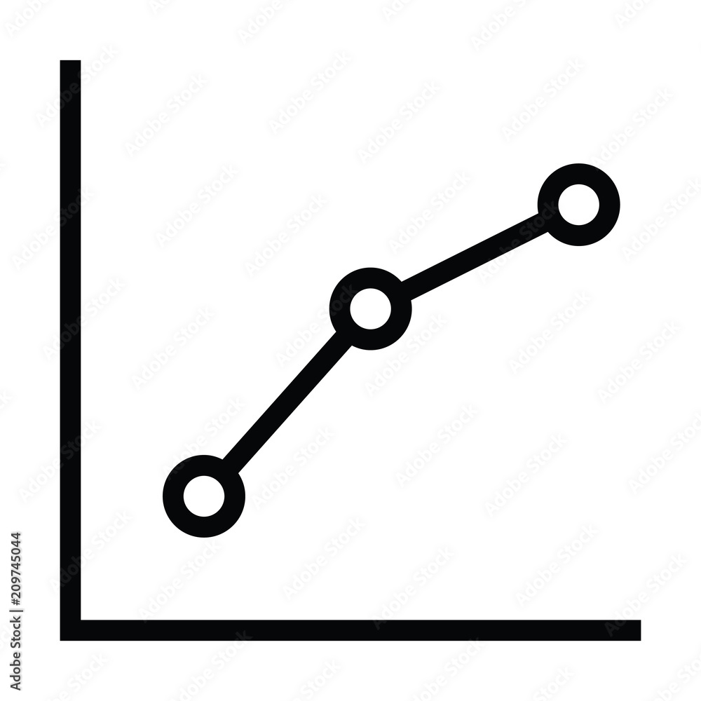 graph icon with dot connect outline style graph icon with dot connect outline style