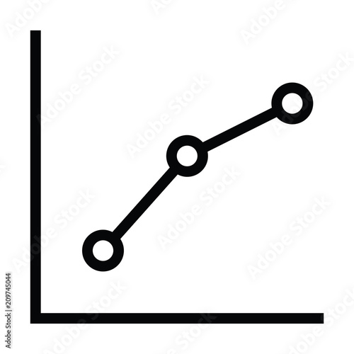 graph icon with dot connect outline style