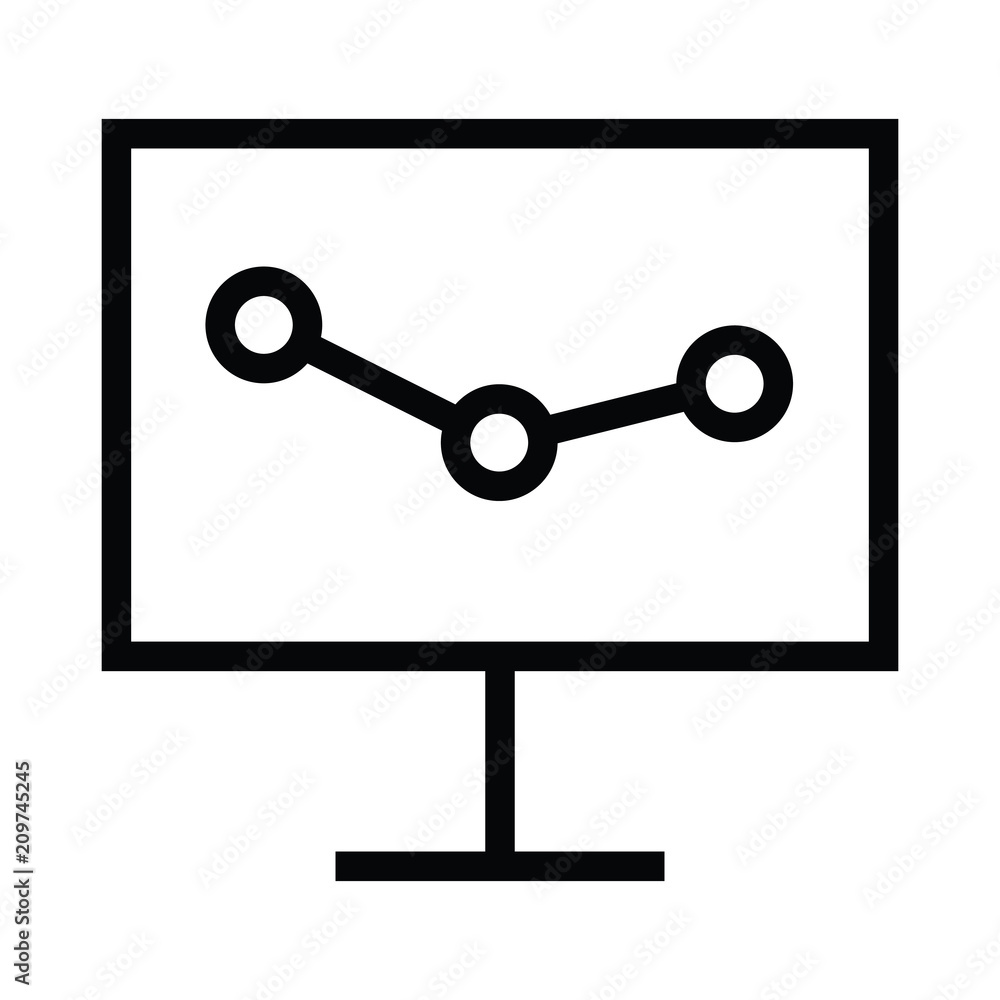 presentation board icon with outline style presentation board icon with outline style
