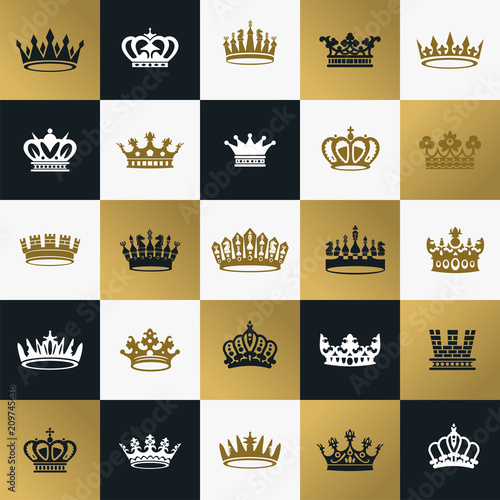 King and queen crowns symbols