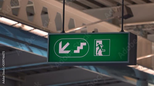 Exit Sign at international airport