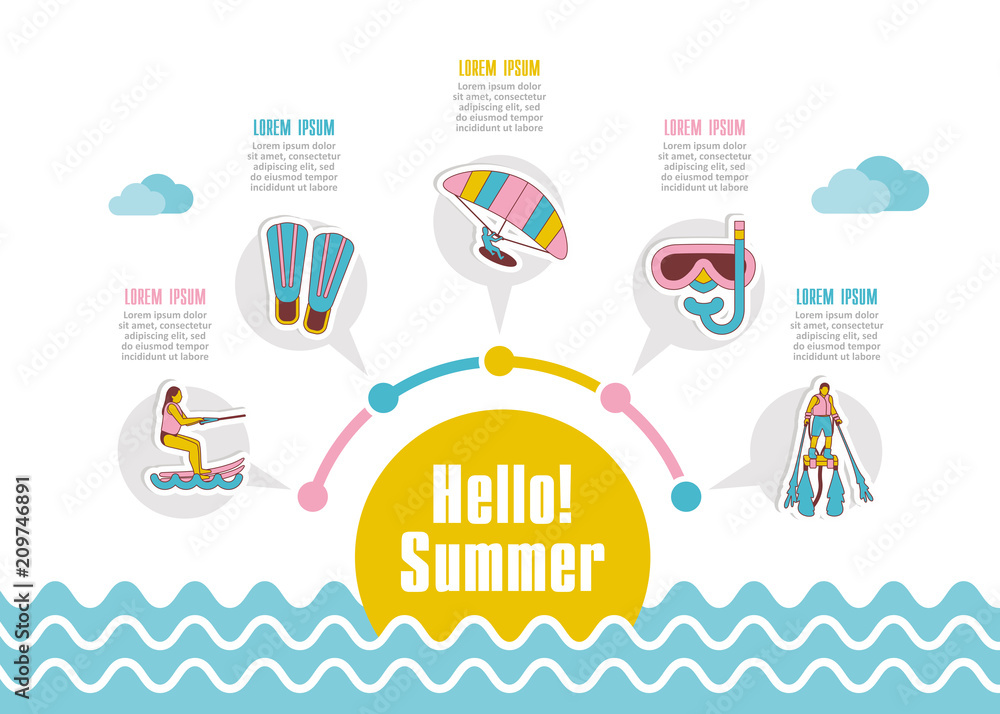 Summer icon . Summertime, vacation infographics
