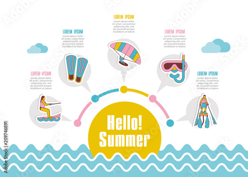 Summer icon . Summertime, vacation infographics