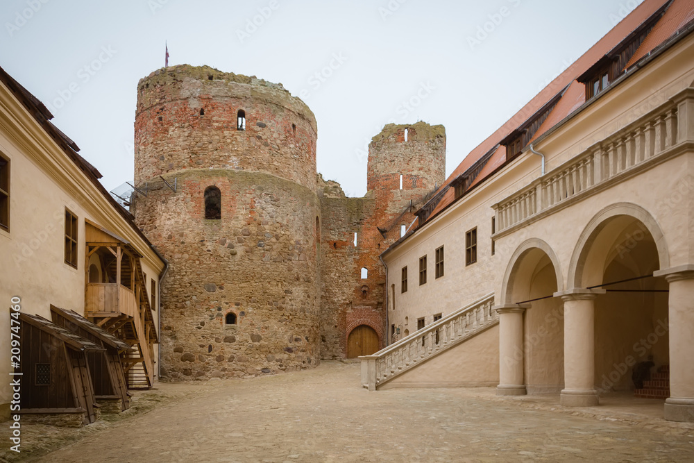 Inner courtyard of Bauska Castle
