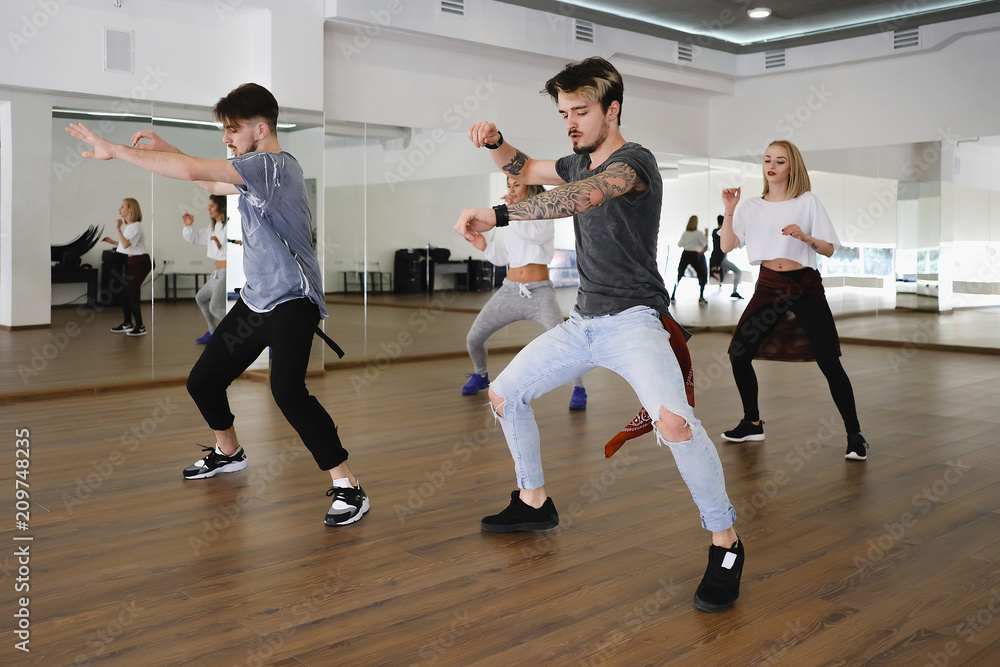 Group of four hip-hop dancers Group of four hip-hop dancers
