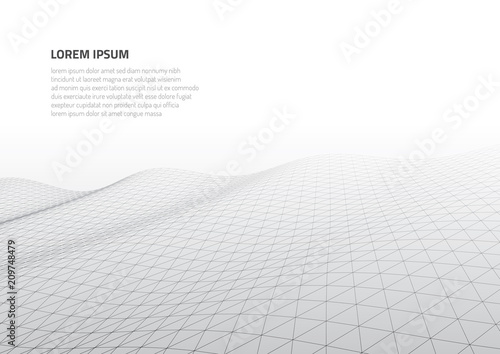 Abstract 3d surface. Distortion of space and matter. Modern technology for designing volume objects.