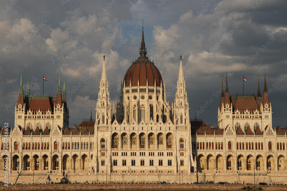 Facade of the Hungarian Parliament Building