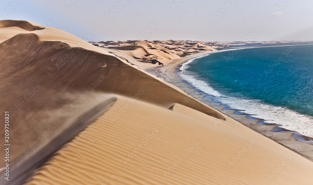 The Namib desert along side the atlantic ocean coast of Namibia, southern Africa - obrazy, fototapety, plakaty 