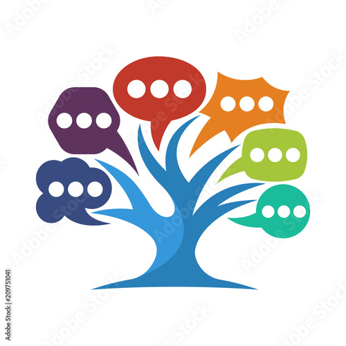 icon illustration with the concept of a conversation tree	