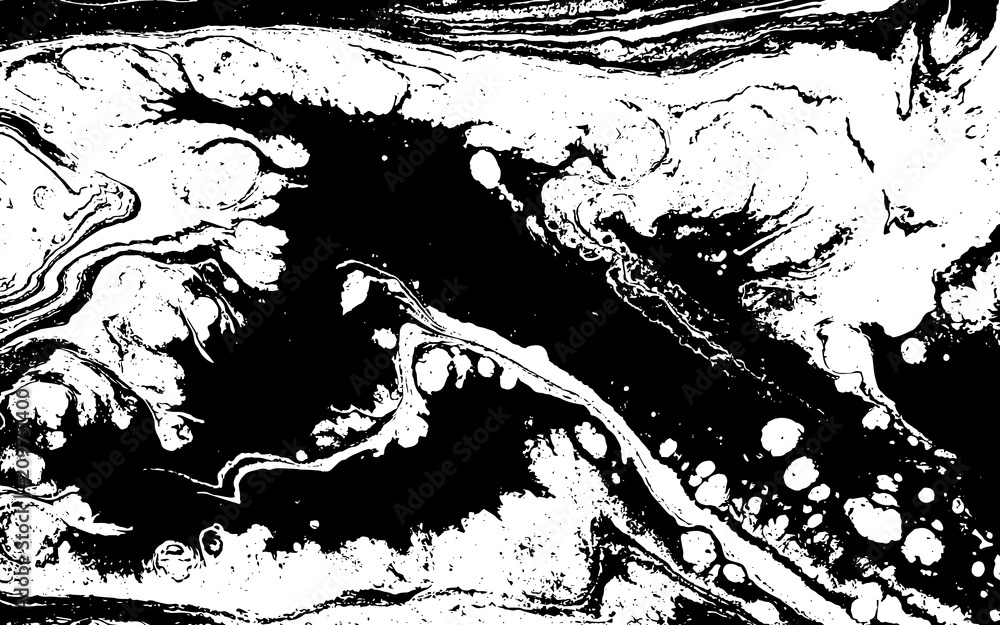 Black and white liquid texture. Marbled illustration. Abstract vector background. Monochrome marble pattern. Black and white liquid texture. Marbled illustration. Abstract vector background. Monochrome marble pattern.