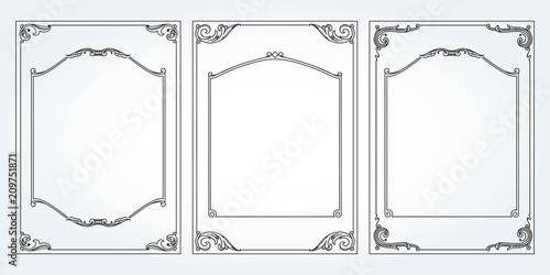 Vertical frames and borders set vector decorativ