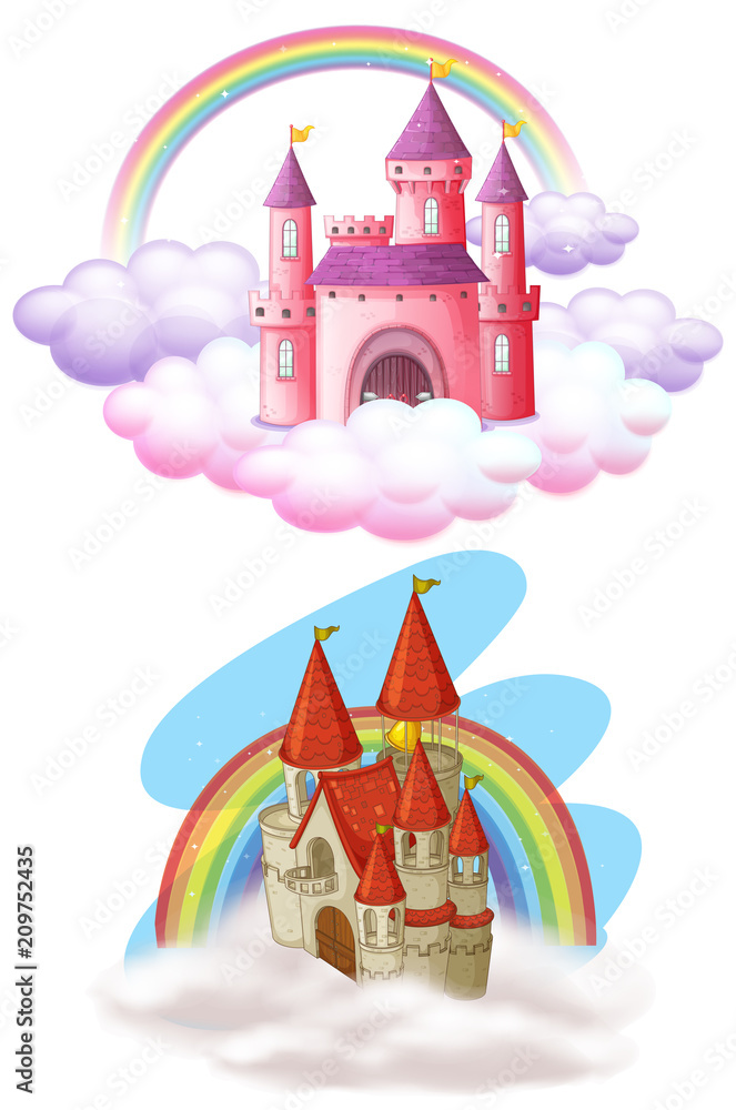 A Set of Beautiful Fairy Tale Castle A Set of Beautiful Fairy Tale Castle
