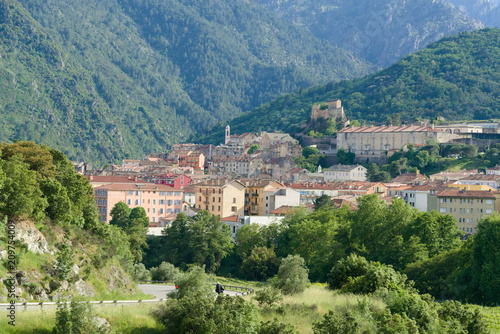 Medieval village of Corte between mountains