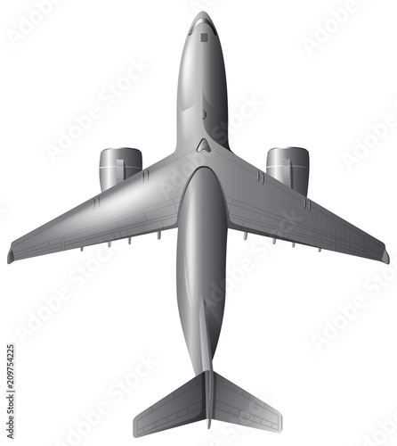 An Airplane on White Background