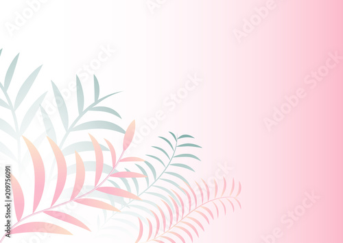 Paper art in 3d style abstract vector cut background.Line wave cover design for wallpaper.Origami modern template.Greeting card digital craft style.Geometric backdrop.Pink design.Tropical palm leaves.