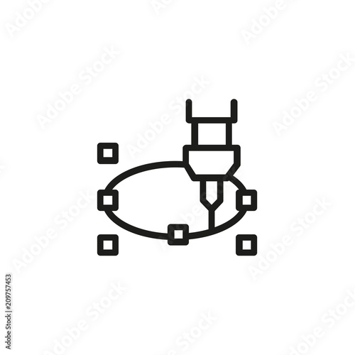 CNC file line icon. Machine, cutter, device, tool. Industry concept. Can be used for topics like precise cutting, engraving, laser cutting