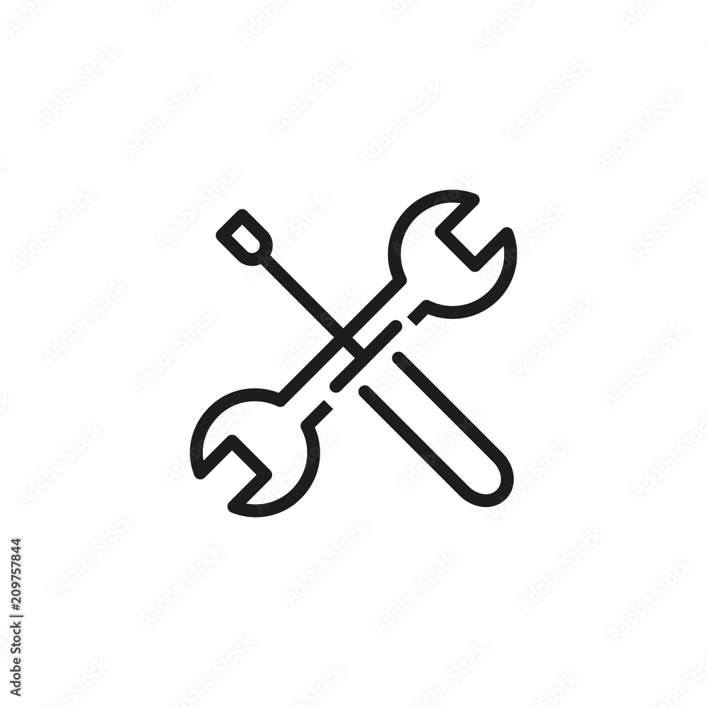 Screwdriver and wrench line icon. Tool, garage, workshop. Engineering  concept. Vector illustration can be used for topics like technical support,  maintenance, renovation Stock Vector | Adobe Stock