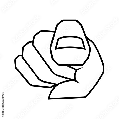 Index finger pointing at you. Hand with finger pointing. Choosing gesture icon, direction and showing. Vector illustration