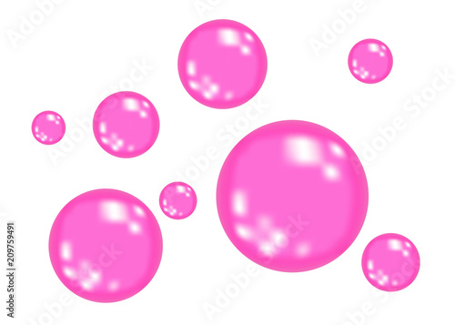 Fizzing air or water pink  bubbles.