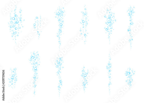 Underwater fizzing air, water or oxygen  bubbles.